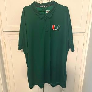 New with tag adidas men’s university of Miami I polo sz 3XL